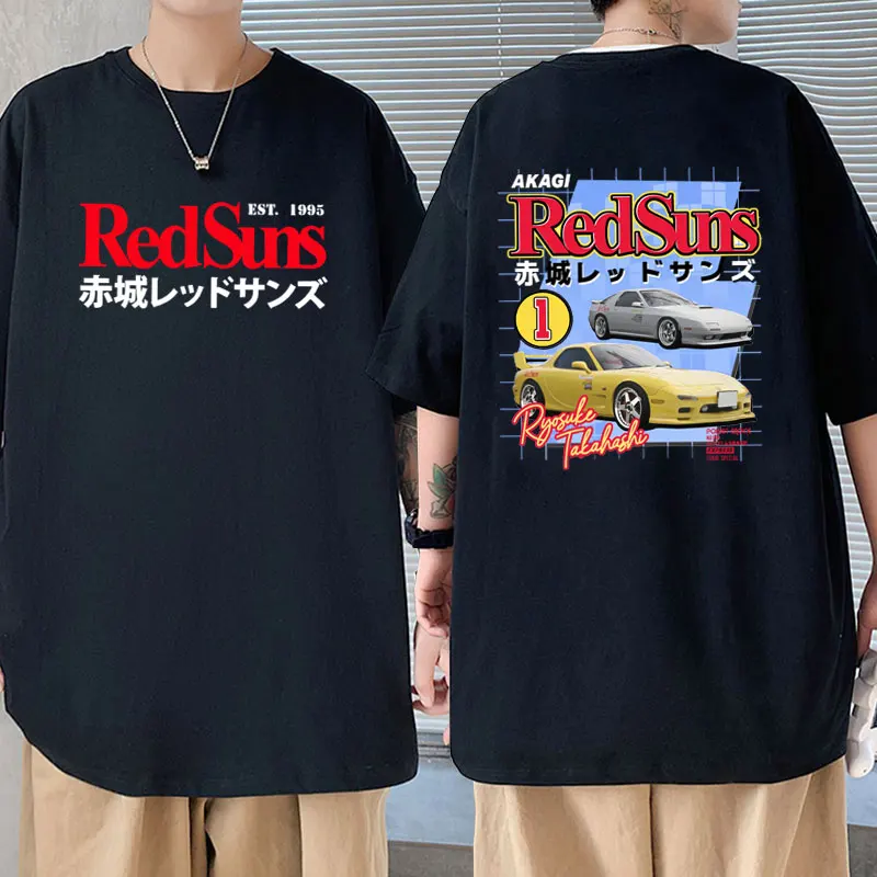 

Initial D Drift Akagi RedSuns AE86 Unisex T-shirts Anime Vintage Men Takumi Fujiwara R34 Skyline GTR JDM Racing Graphic Tshirt