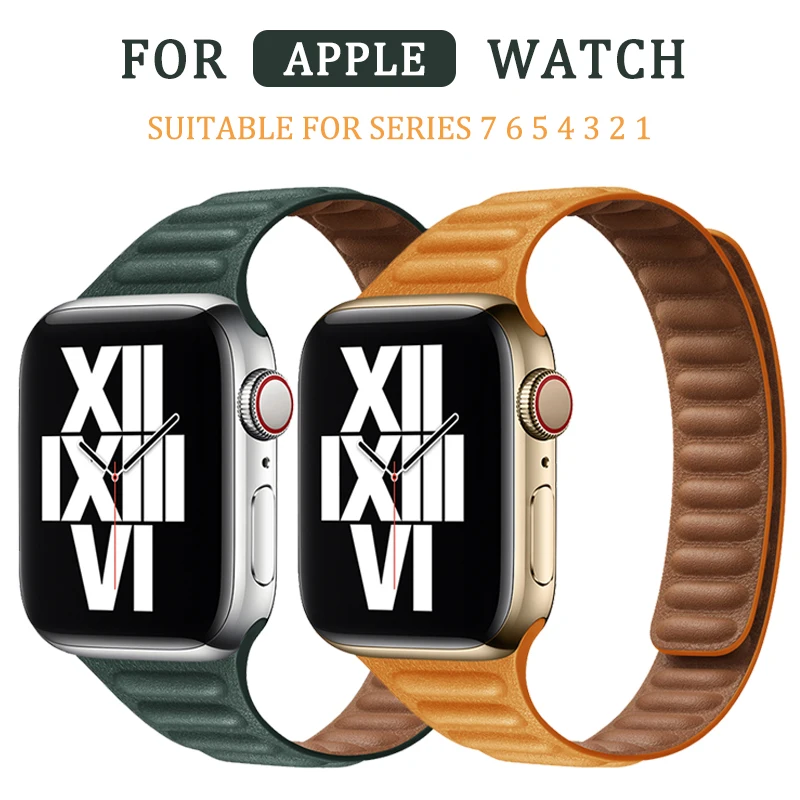 Кожаный ремешок для Apple Watch Series 7 45 мм 41 мм, магнитный браслет для IWatch SE 6 5 4 3, 40/44 мм 38/42 мм
Кожаный ремешок для Apple Watch Series 7 45 мм 41 мм, магнитный браслет для IWatch SE 6 5 4 3, 40/44 мм 38/42 мм