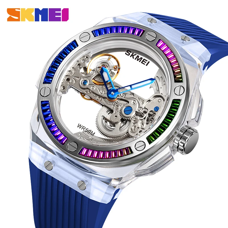 SKMEI Top Brand Hollow Automatic Mechanical Watches Men 50M Waterproof Wristwatch Male Fashion Soft TPU Strap reloj hombre Clock
SKMEI Top Brand Hollow Automatic Mechanical Watches Men 50M Waterproof Wristwatch Male Fashion Soft TPU Strap reloj hombre Clock