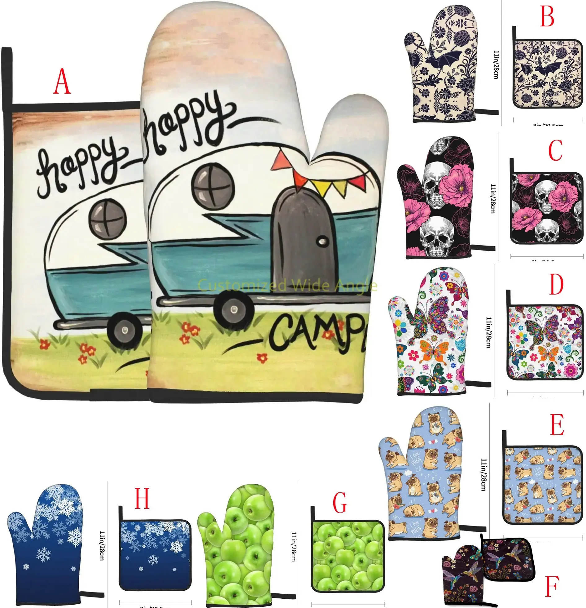 Happy Camper Oven Mitts and Pot Holders Heat Resistant Kitchen Microwave Gloves Non-Slip Pot Pads for Grilling Baking BBQ
Happy Camper Oven Mitts and Pot Holders Heat Resistant Kitchen Microwave Gloves Non-Slip Pot Pads for Grilling Baking BBQ