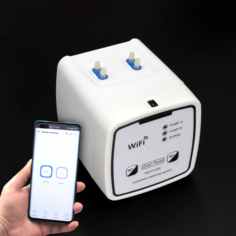 Двойной насос для капельного полива сада с таймером и Wi-Fi управлением, автоматическая система полива капеполив для теплицы с Wi-Fi управление...
Двойной насос для капельного полива сада с таймером и Wi-Fi управлением, автоматическая система полива капеполив для теплицы с Wi-Fi управление...