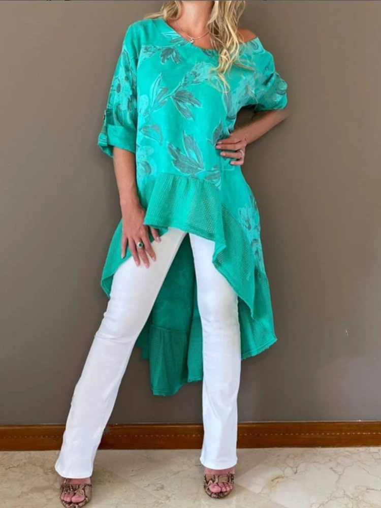 Женское Асимметричное Платье с принтом, Элегантное Длинное повседневное Свободное платье с круглым вырезом, длинным рукавом и оборками на ...
Женское Асимметричное Платье с принтом, Элегантное Длинное повседневное Свободное платье с круглым вырезом, длинным рукавом и оборками на ...