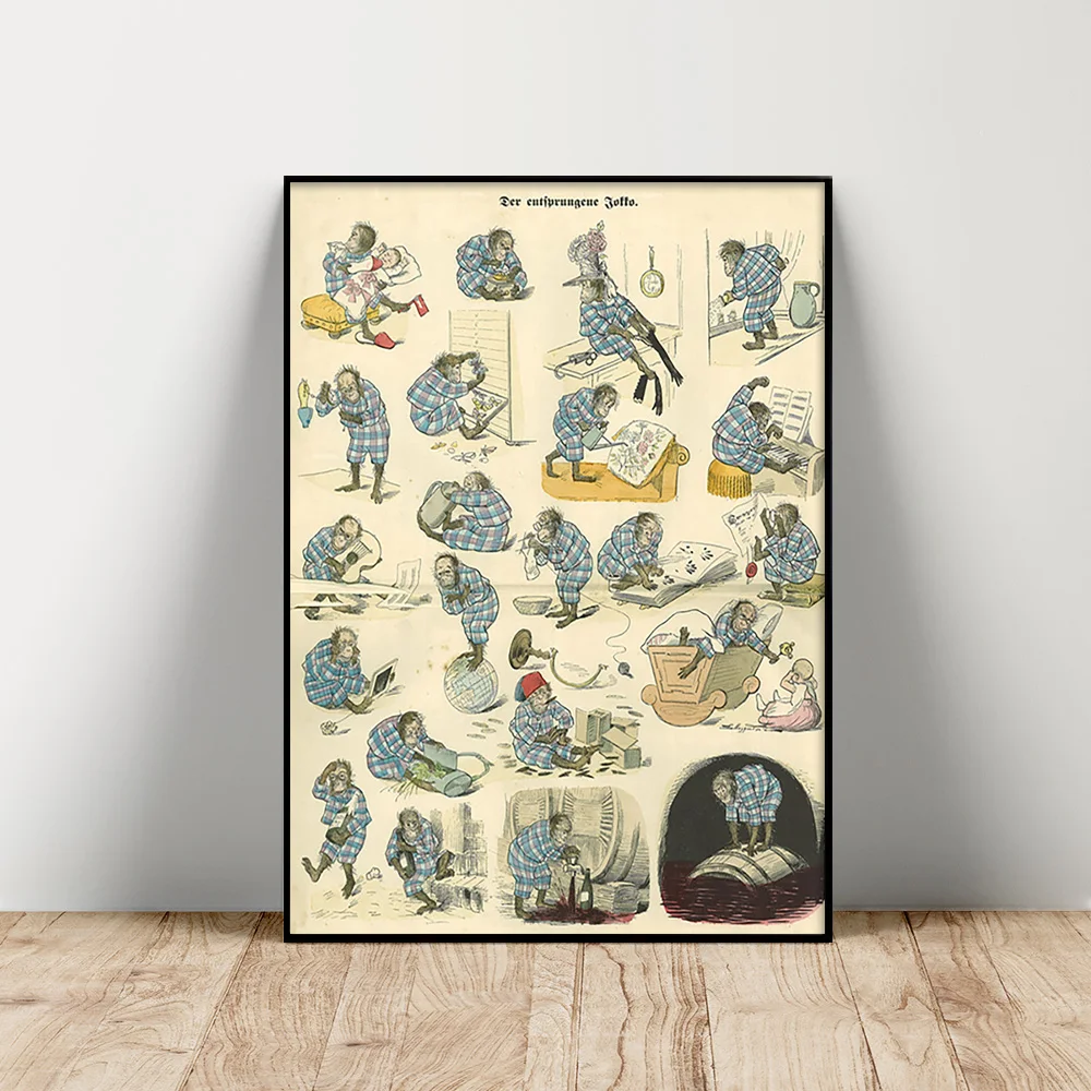 Monkey Personification Vintage Illustration Art Print Poster Canvas Painting Animal Wall Stickers Decor
Monkey Personification Vintage Illustration Art Print Poster Canvas Painting Animal Wall Stickers Decor