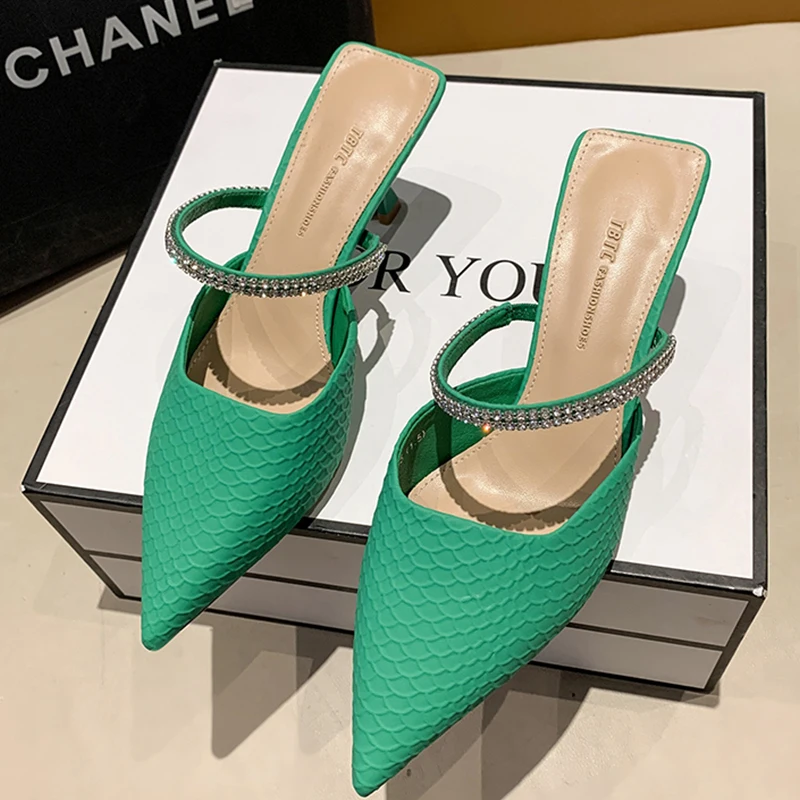 Women High Heels Sandals Crystal Pointed Toe Mules Shoes 2023 Summer New Sexy Slippers Pumps Dress Slingback Flip Flops Slides
Women High Heels Sandals Crystal Pointed Toe Mules Shoes 2023 Summer New Sexy Slippers Pumps Dress Slingback Flip Flops Slides