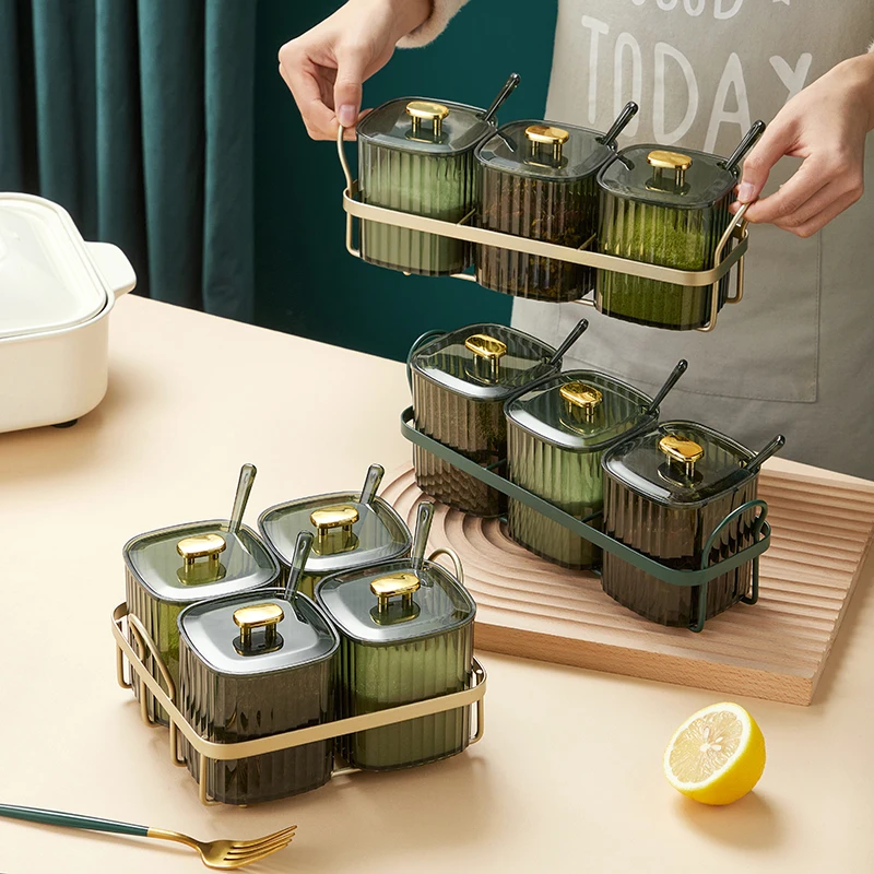 No Drip Spice Jars Storage Cube Top Seal Green Salt Plastic Rack Spice Jar Organizer Rangement Cuisine Restaurant Gadgets OC50TL
No Drip Spice Jars Storage Cube Top Seal Green Salt Plastic Rack Spice Jar Organizer Rangement Cuisine Restaurant Gadgets OC50TL