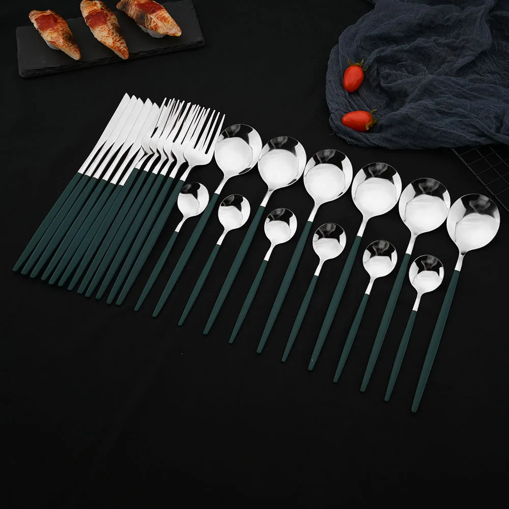 Набор зеленых столовых приборов из 24 предметов, кухонные зеркальные столовые приборы из нержавеющей стали, нож, вилка, ложка, столовые прибо...
Набор зеленых столовых приборов из 24 предметов, кухонные зеркальные столовые приборы из нержавеющей стали, нож, вилка, ложка, столовые прибо...