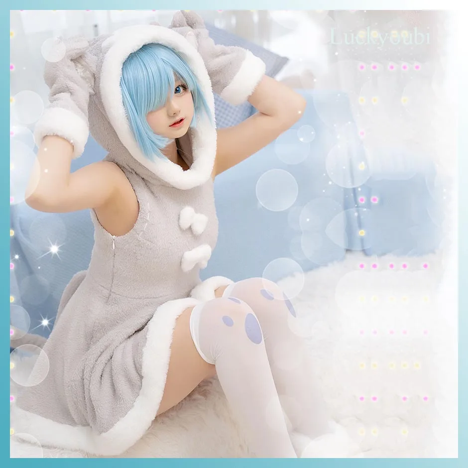 Костюм для косплея аниме Re Zero Rem Pet Puck, серая ночная рубашка, Пижама
Костюм для косплея аниме Re Zero Rem Pet Puck, серая ночная рубашка, Пижама