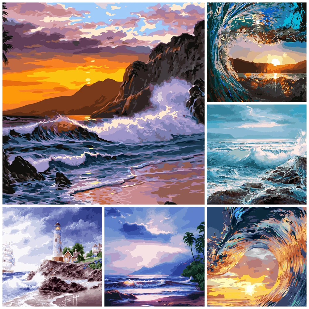 DIY Painting By Numbers Seascape Waves HandPainted Oil Painting Drawing On Canvas Kill Time Unique Gift Home Decoration
DIY Painting By Numbers Seascape Waves HandPainted Oil Painting Drawing On Canvas Kill Time Unique Gift Home Decoration