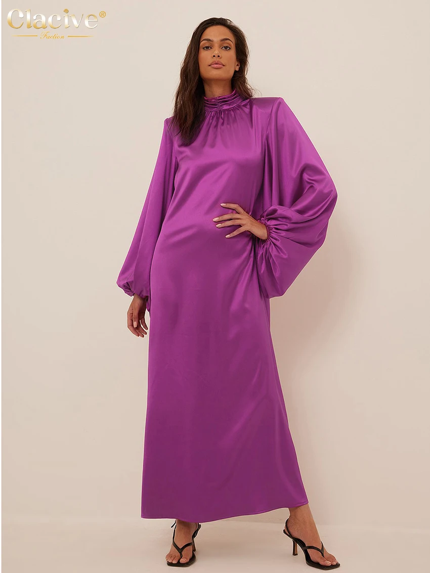 Clacive Fashion Pink Satin Women'S Dress Sexy Stand Collar Puff Sleeve Ankle-Length Dresses Elegant Loose Backless Female Dress
Clacive Fashion Pink Satin Women'S Dress Sexy Stand Collar Puff Sleeve Ankle-Length Dresses Elegant Loose Backless Female Dress