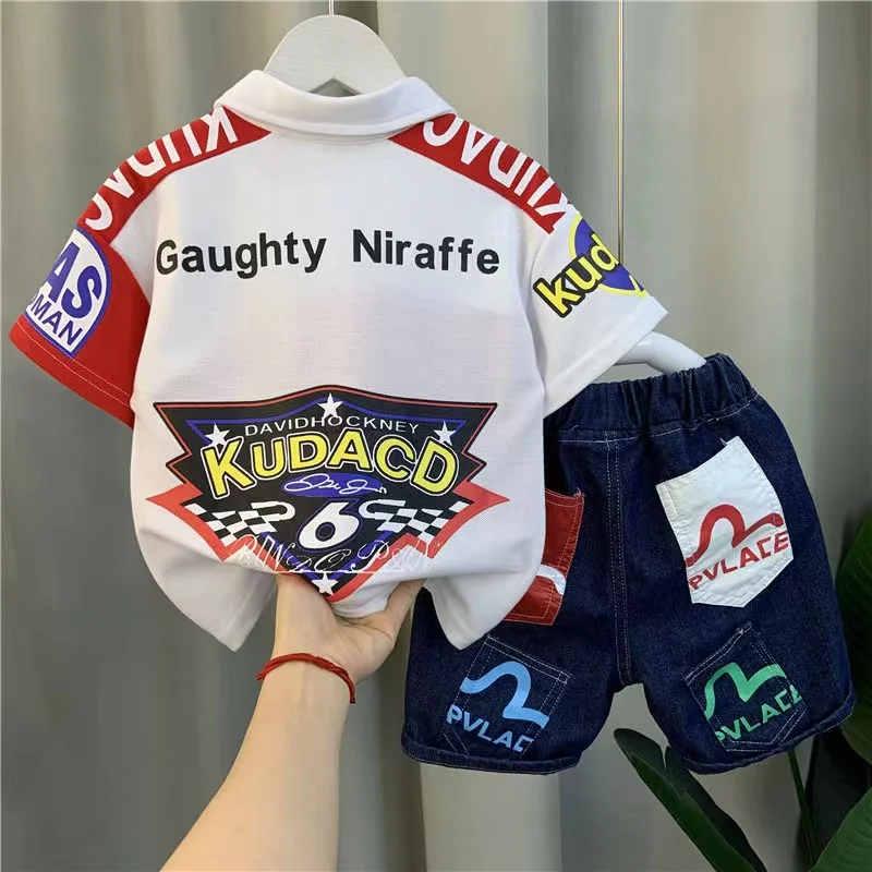 Toddler Outfits Summer 2023 New Short Sleeve Turn-down Collar Shirt And Jeans Shorts 2pcs For Baby Boys Clothes Kids Tracksuit
Toddler Outfits Summer 2023 New Short Sleeve Turn-down Collar Shirt And Jeans Shorts 2pcs For Baby Boys Clothes Kids Tracksuit