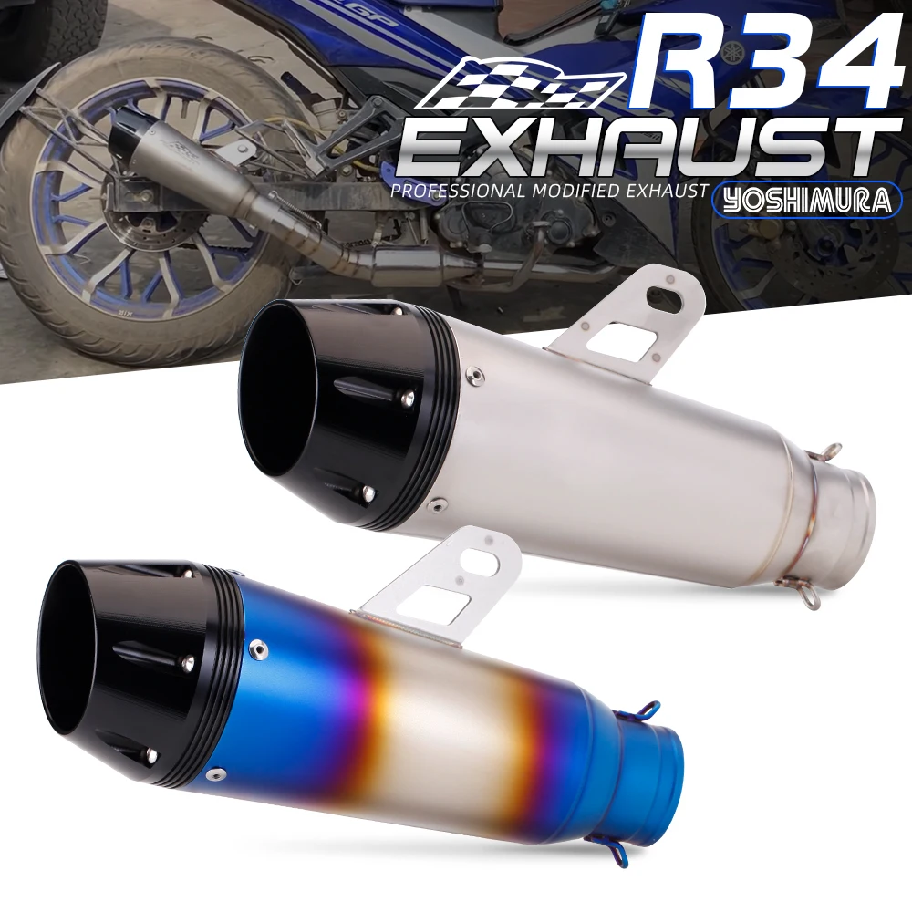 51MM Universal Motorcycle Yoshimura R34 Exhaust Modified Muffler Escape Moto DB Killer For R3 PCX125 CBR500 Z900 er6n ninja
51MM Universal Motorcycle Yoshimura R34 Exhaust Modified Muffler Escape Moto DB Killer For R3 PCX125 CBR500 Z900 er6n ninja