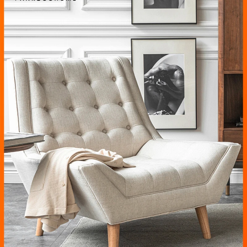 

Nordic Single Sofa Expression Simple Living Room Designer High Back Recliner Combination Fabric Ins Internet Celebrity Shaped