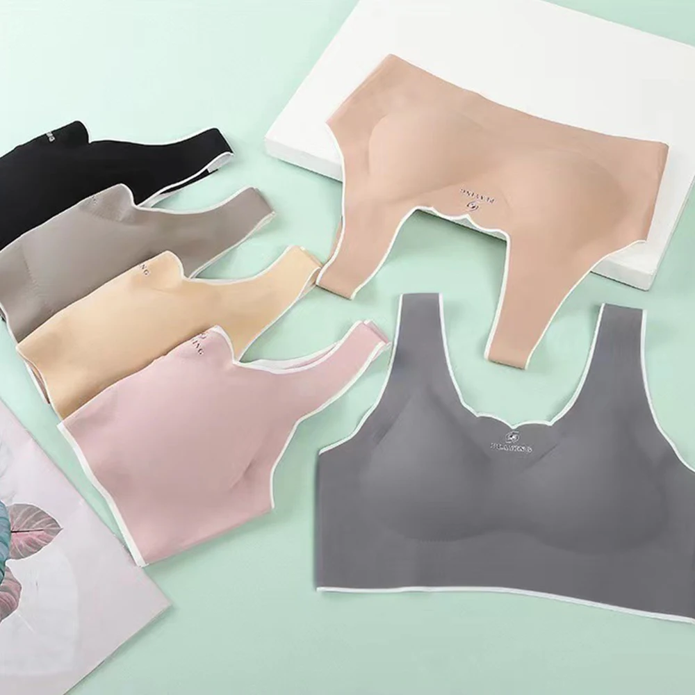 Top Seamless Women Bras Ice Silk Contrast Color Backless Bras Push Up Comfortable No Steel Ring Underwear Yoga Sport Sleep Vest
Top Seamless Women Bras Ice Silk Contrast Color Backless Bras Push Up Comfortable No Steel Ring Underwear Yoga Sport Sleep Vest