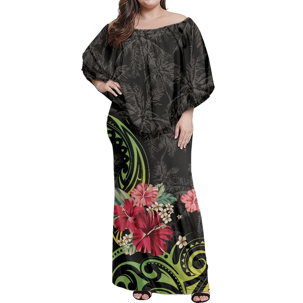 Custom Pattern Hawaii Flowers Style Sublimation Print Ruffle Dress Pacific Heritage Top Quality Anti-Static Off Shoulder Dresses
Custom Pattern Hawaii Flowers Style Sublimation Print Ruffle Dress Pacific Heritage Top Quality Anti-Static Off Shoulder Dresses