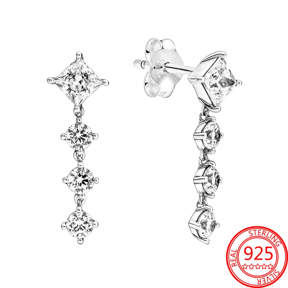 Роскошные серьги-подвески из серебра 925 пробы с цирконом, сверкающие круглые и квадратные, ювелирные изделия для девочек на годовщину, подар... 
Роскошные серьги-подвески из серебра 925 пробы с цирконом, сверкающие круглые и квадратные, ювелирные изделия для девочек на годовщину, подар...