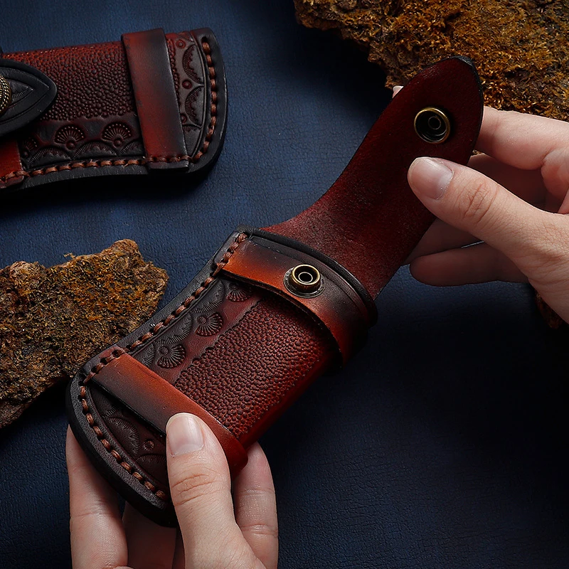 New Carved Leather Case Head Layer Cowhide Folding Knife Case Holster Smooth High Quality
New Carved Leather Case Head Layer Cowhide Folding Knife Case Holster Smooth High Quality