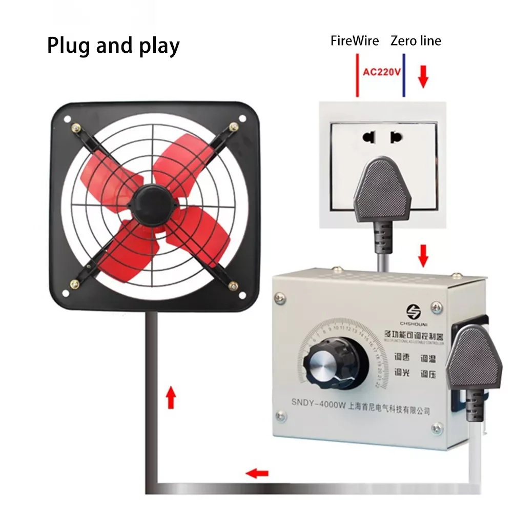 NEW Temperature Light Adjustable Dimmer SCR Voltage Regulator AC 220V 4000W Portable Compact Variable Voltage Controller
NEW Temperature Light Adjustable Dimmer SCR Voltage Regulator AC 220V 4000W Portable Compact Variable Voltage Controller