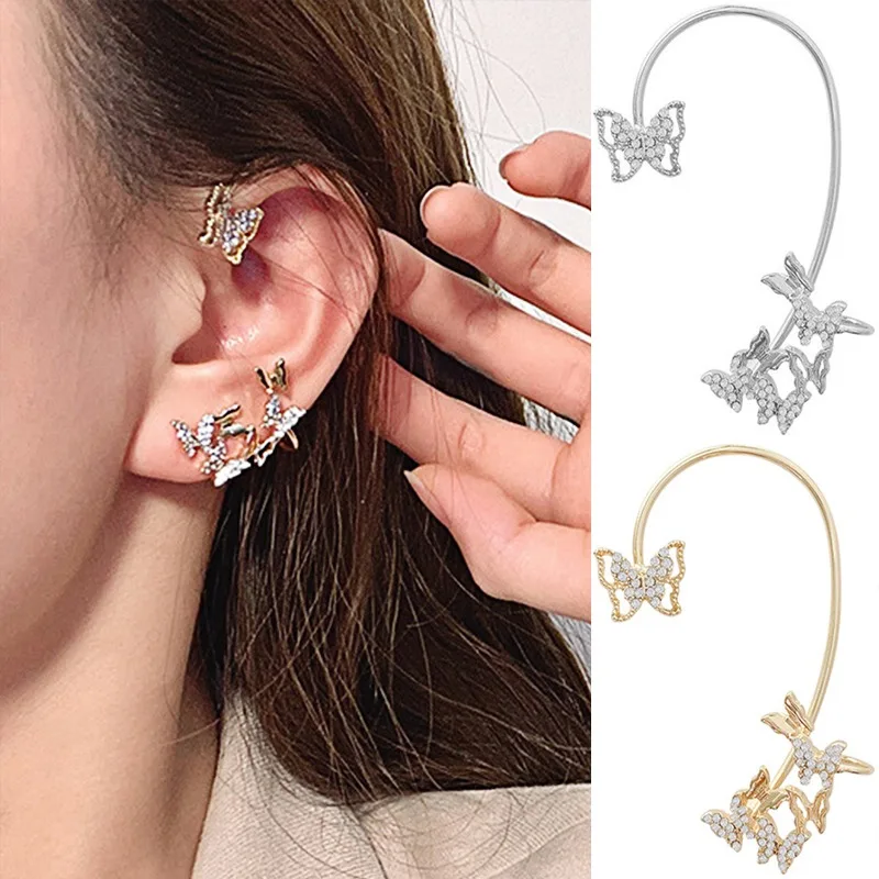 Gold Silver Color Metal Butterfly Ear Clips Without Piercing For Women Sparkling Zircon Ear Cuff Clip Earrings Wedding Jewelry
Gold Silver Color Metal Butterfly Ear Clips Without Piercing For Women Sparkling Zircon Ear Cuff Clip Earrings Wedding Jewelry