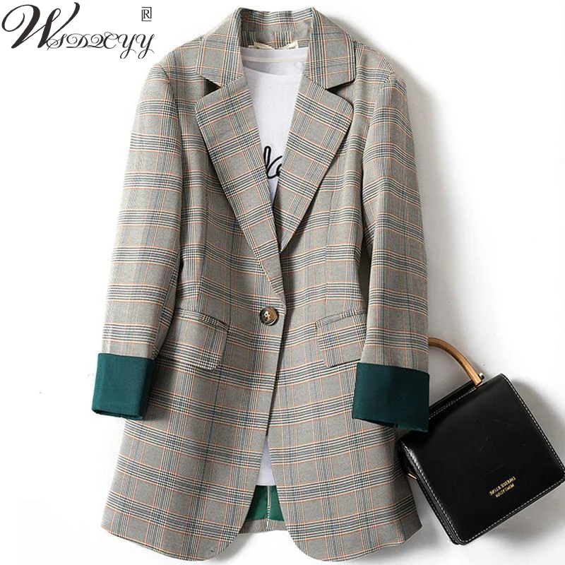 Women Vintage Plaid Blazer Jacket 2023 Lady Elegant Office Work Long Sleeve Outwear Spring Autumn Plus Size Blazer Coat
Women Vintage Plaid Blazer Jacket 2023 Lady Elegant Office Work Long Sleeve Outwear Spring Autumn Plus Size Blazer Coat