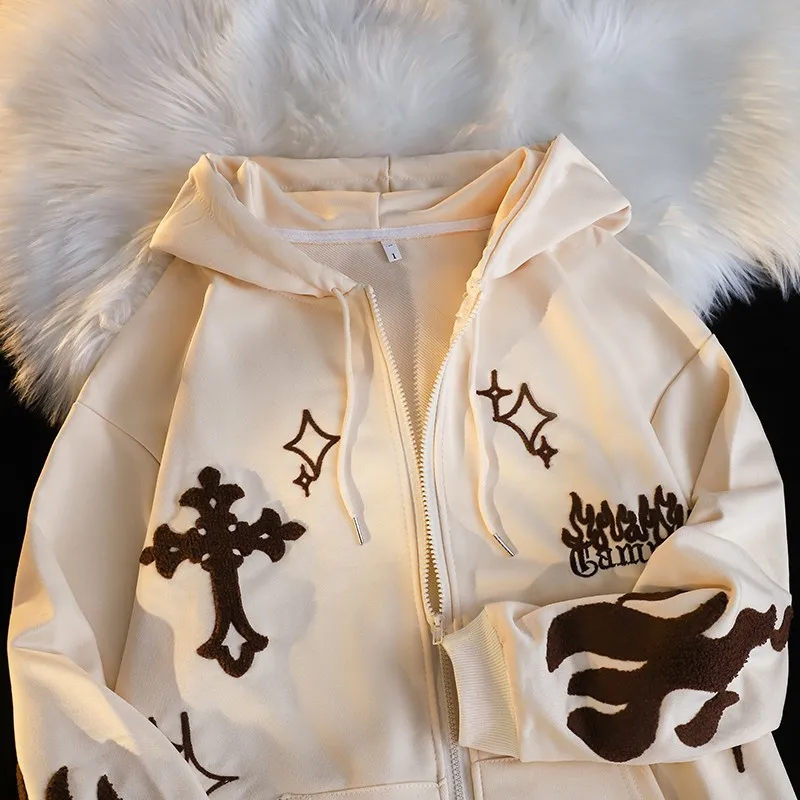 Y2k Embroidery Hoodies For Couple Goth Letter Costum Streetwear Trend Zip Up Cotton High Street Sweatshirts Hoody Trend Print
Y2k Embroidery Hoodies For Couple Goth Letter Costum Streetwear Trend Zip Up Cotton High Street Sweatshirts Hoody Trend Print