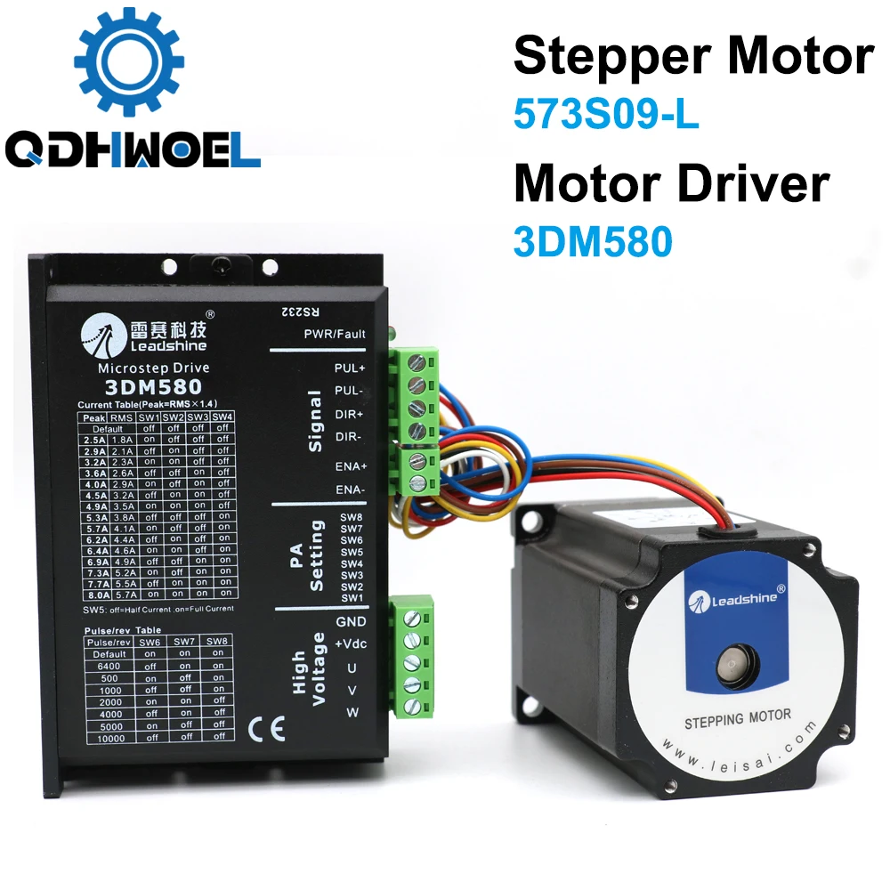 Leadshine 3 Phase Stepper Motor 573S09-L-18/573S15-L-18+Stepper Driver 3DM580 for CO2 Laser Engraving Cutting Machine
Leadshine 3 Phase Stepper Motor 573S09-L-18/573S15-L-18+Stepper Driver 3DM580 for CO2 Laser Engraving Cutting Machine