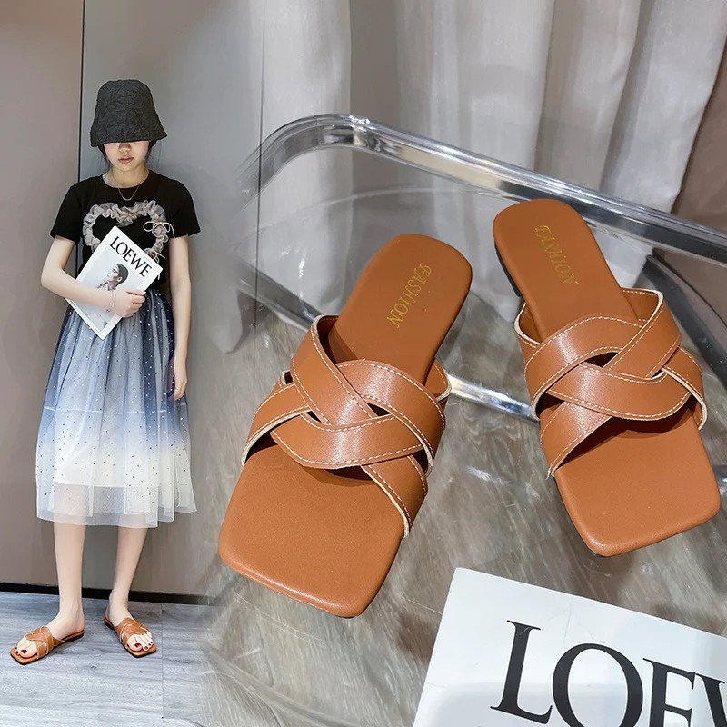 Slippers Women's Summer Fashion Flat Sandals PU Fashion Women's Open-toe Slippers Indoor Slippers Temperament Leisure Flat with
Slippers Women's Summer Fashion Flat Sandals PU Fashion Women's Open-toe Slippers Indoor Slippers Temperament Leisure Flat with
