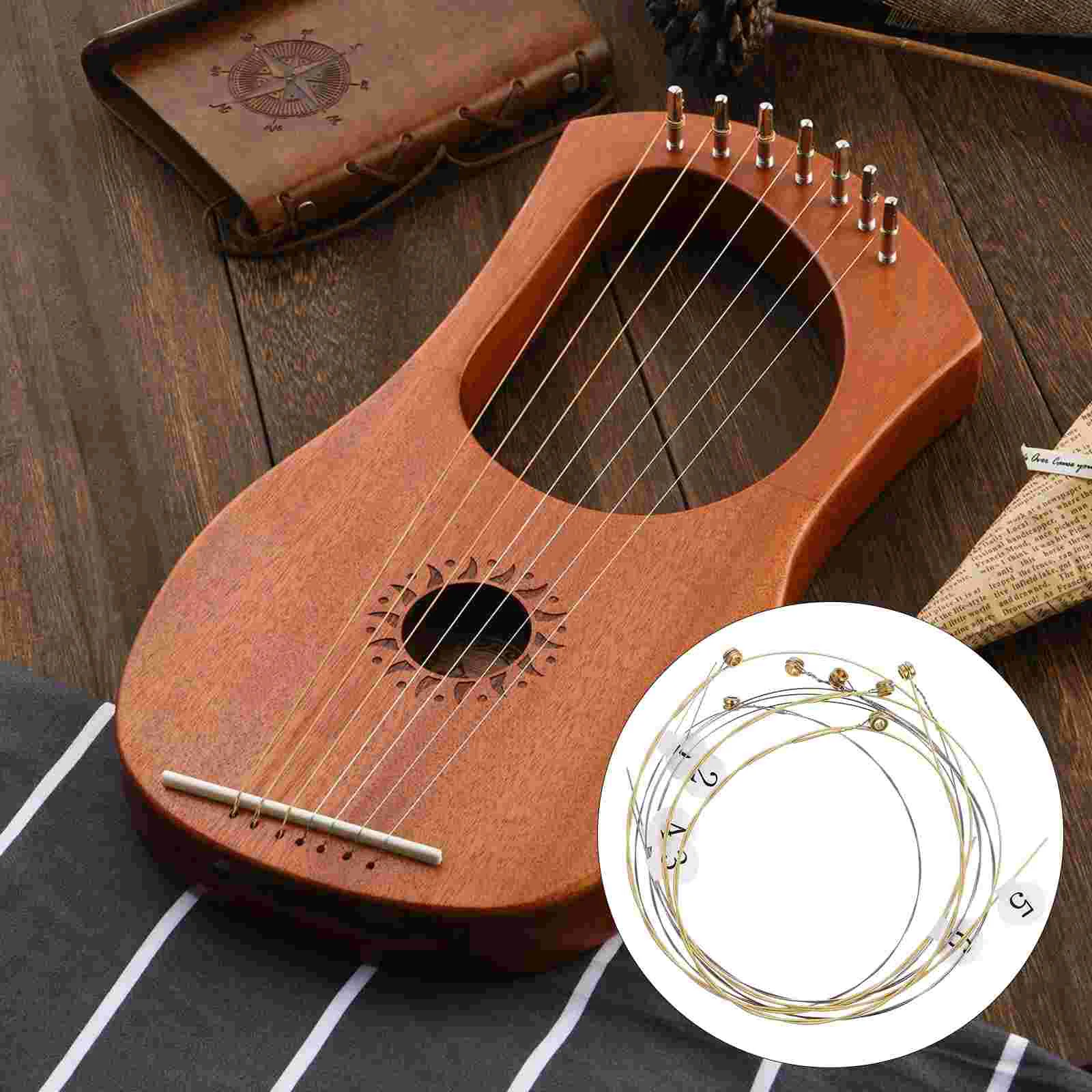 7 Pcs Pentatonic Harp Guitar Parts Lyre Harp Strings Set Steel Strings Kit Instrument Tools Kit Guitar Kits
7 Pcs Pentatonic Harp Guitar Parts Lyre Harp Strings Set Steel Strings Kit Instrument Tools Kit Guitar Kits