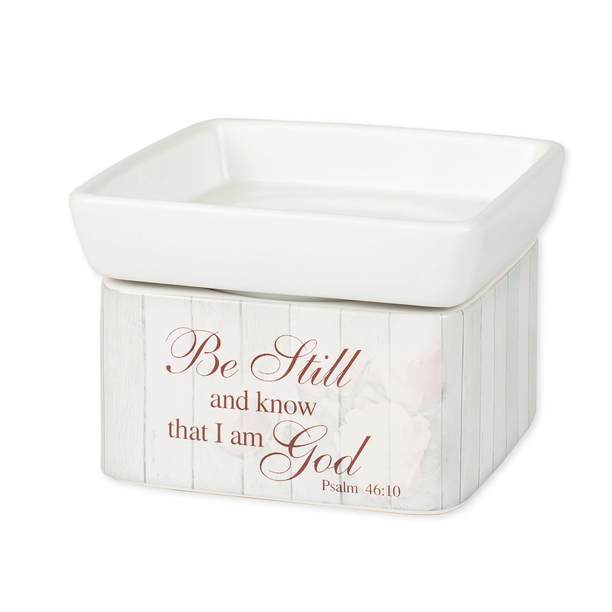 Be Still and Know Distressed Stoneware Classic White Electric 2 in 1 Jar Candle and Wax Tart Oil Warmer
Be Still and Know Distressed Stoneware Classic White Electric 2 in 1 Jar Candle and Wax Tart Oil Warmer