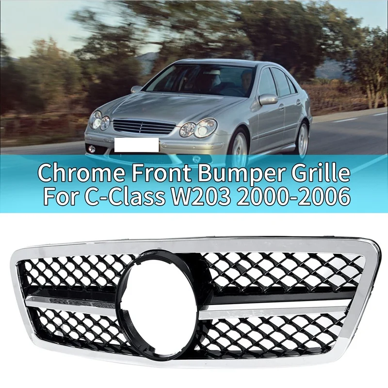 Car Front Bumper Grille Grill Chrome Silver for Mercedes-Benz C-Class W203 C280 C320 C240 C200 C63 2000-2006
Car Front Bumper Grille Grill Chrome Silver for Mercedes-Benz C-Class W203 C280 C320 C240 C200 C63 2000-2006