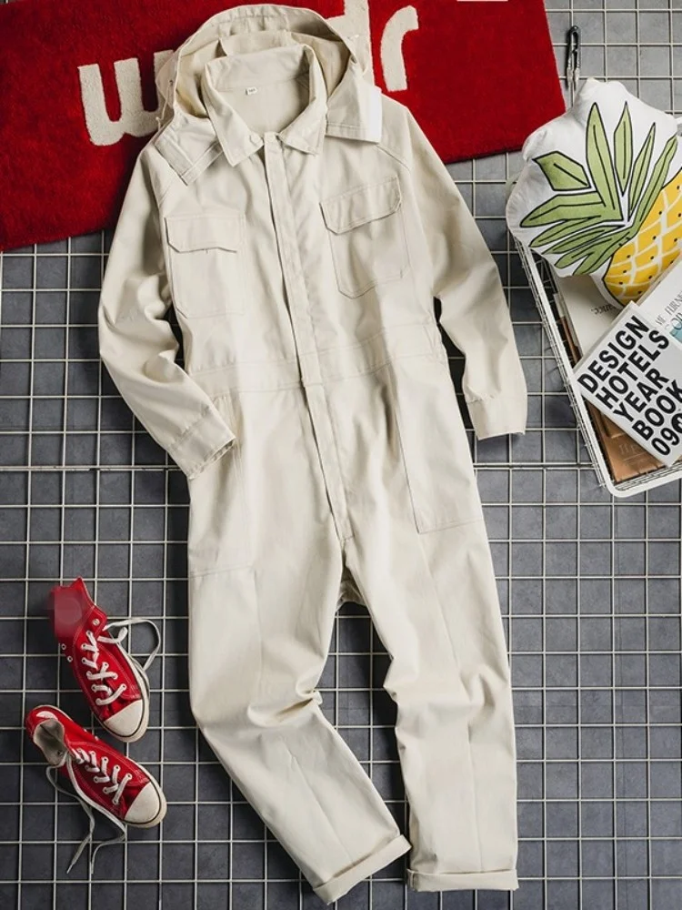 Mens Work Cargo Jumpsuits Spring Autumn Long Sleeve Hooded Overalls Zipper Loose Vintage Hip Hop Streetwear Casual Rompers Male
Mens Work Cargo Jumpsuits Spring Autumn Long Sleeve Hooded Overalls Zipper Loose Vintage Hip Hop Streetwear Casual Rompers Male