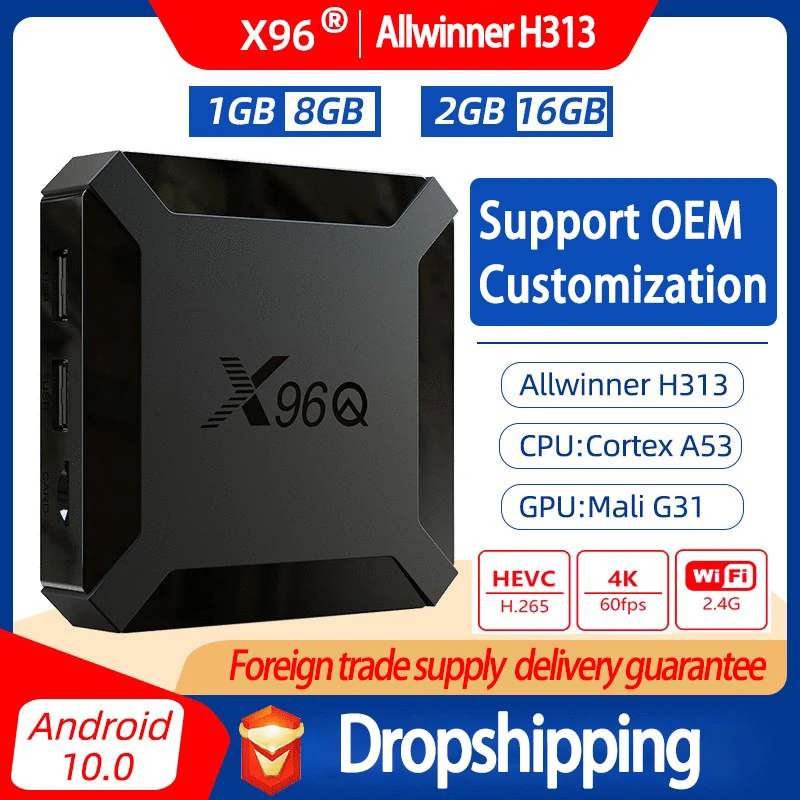 Приставка Смарт-ТВ X96Q, Android 2,4, 4-ядерный процессор Allwinner H313, Wi-Fi ГГц
Приставка Смарт-ТВ X96Q, Android 2,4, 4-ядерный процессор Allwinner H313, Wi-Fi ГГц