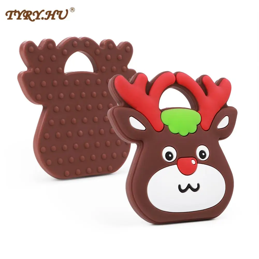 TYRY.HU 1pcs Christmas deer Teether Cartoon Food Grade Baby Silicone Teething Toys For Mother DIY Baby Pacifier Chain Free Gifts
TYRY.HU 1pcs Christmas deer Teether Cartoon Food Grade Baby Silicone Teething Toys For Mother DIY Baby Pacifier Chain Free Gifts