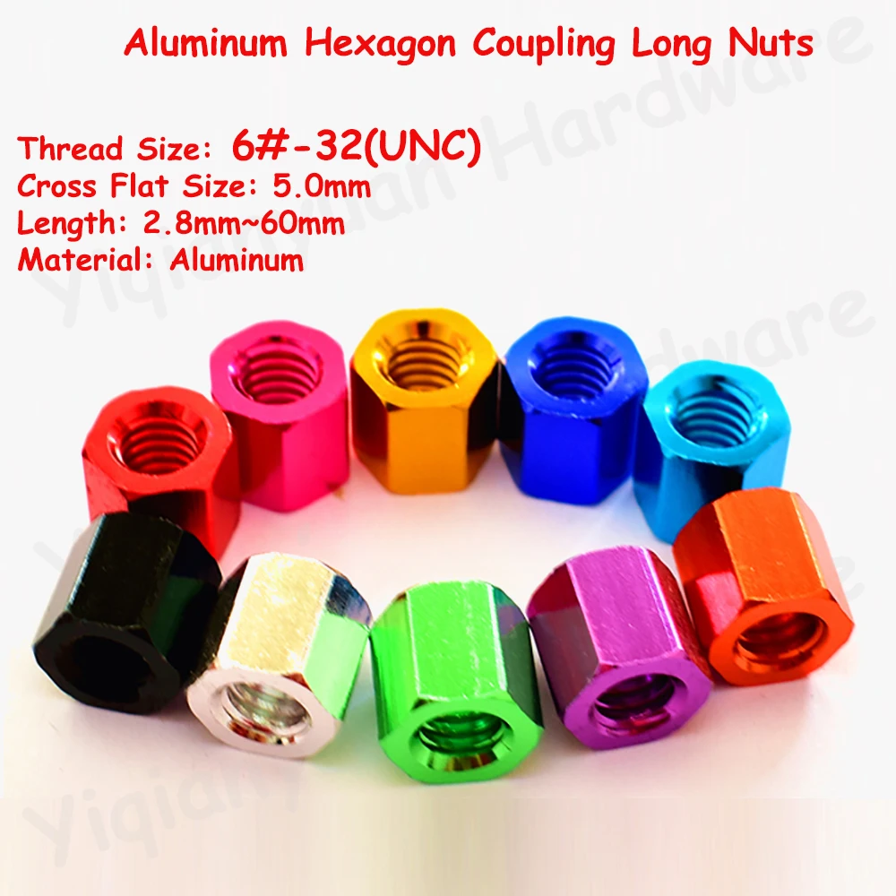 3Pcs~10Pcs 6#-32 UNC Aluminum Alloy Colorful Hexagon Coupling Nuts Joint Column Nuts Hand Tighten Nuts Long Standoff Spacer
3Pcs~10Pcs 6#-32 UNC Aluminum Alloy Colorful Hexagon Coupling Nuts Joint Column Nuts Hand Tighten Nuts Long Standoff Spacer