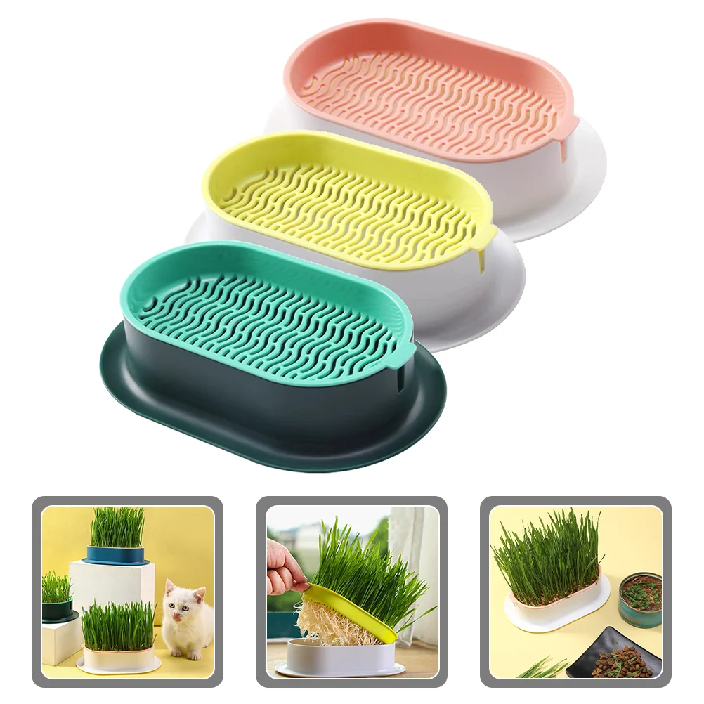 

Cat Box Planter Planting Pet Catnip Nursery Soilless Tray Pot Household Home Practical Sprouting Creative Hydroponic Kitten