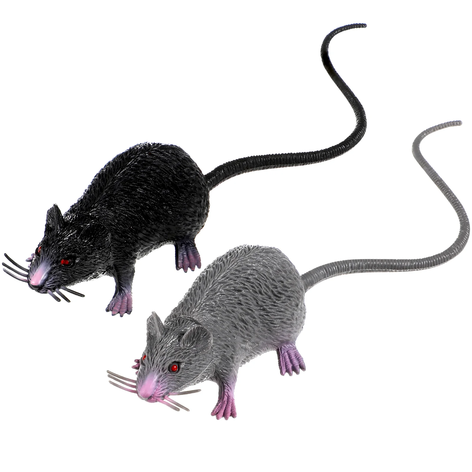 

2 Pcs Realistic Mice Creepy Toys Lifelike Spooky Rat Figures Fake Mice Toys Tricks Party Props Rata halloween