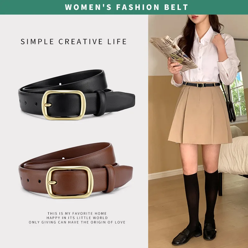 Fashion Women's Genuine Leather Belt Retro Versatile Jeans Pants Simple and Practical Belt Wide Decorative Black Belt
Fashion Women's Genuine Leather Belt Retro Versatile Jeans Pants Simple and Practical Belt Wide Decorative Black Belt