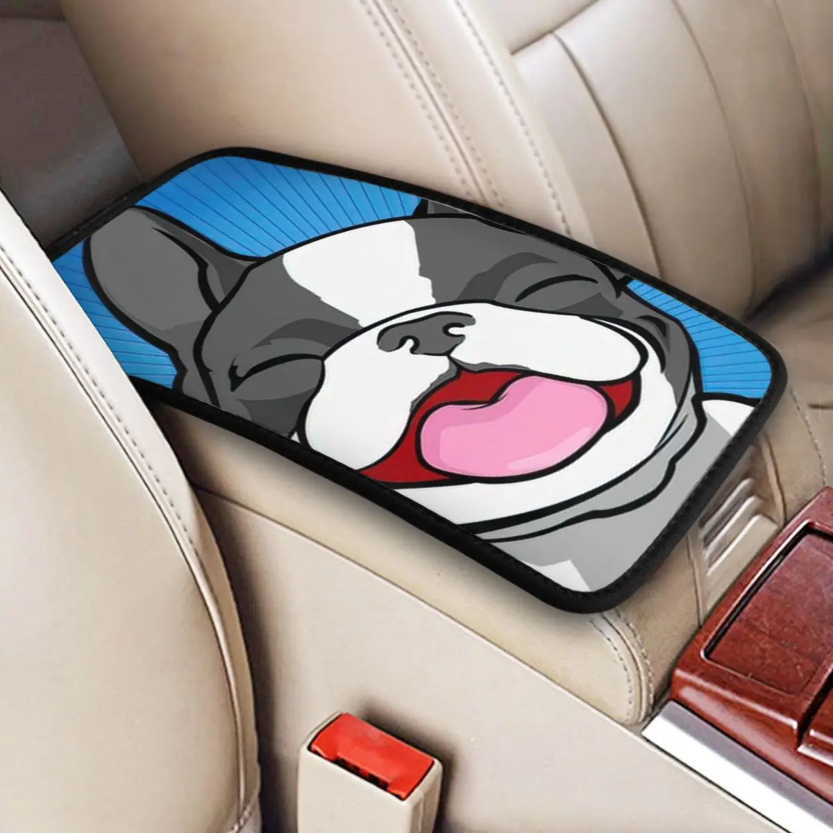 

American Bulldog Car Accessories Car Handrail Box Cushion Custom Print Non-slip Car Armrest Cover