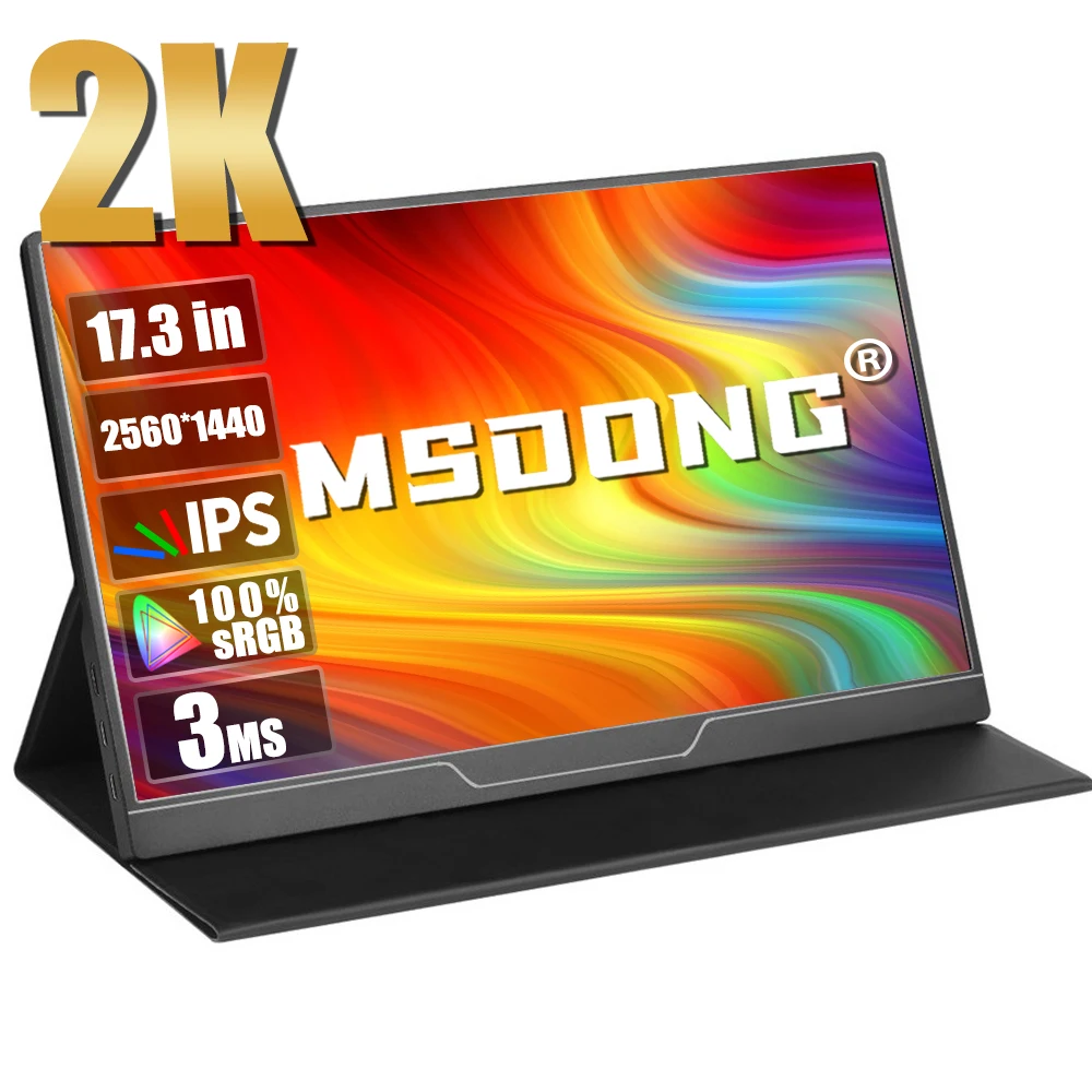 17.3 Inch 2K Portable Monitor PC 2560*1440P Laptop Monitor HDR10 Freesync IPS Screen Gaming Display For Phone Xbox PS4/5 Switch
17.3 Inch 2K Portable Monitor PC 2560*1440P Laptop Monitor HDR10 Freesync IPS Screen Gaming Display For Phone Xbox PS4/5 Switch