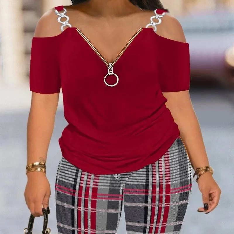 Wepbel Summer Tshirt Top Women Casual Two Piece Outfits Skinny Shorts Check Off Shoulder Stitching Tshirt Top Short Pants Suit
Wepbel Summer Tshirt Top Women Casual Two Piece Outfits Skinny Shorts Check Off Shoulder Stitching Tshirt Top Short Pants Suit