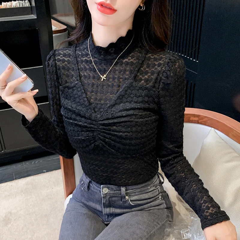 Ladies Lace Hollowed Out See-through T Shirts Blouse Women Clothing Womens Tops Female Girls Casual Basic Clothes Py6550
Ladies Lace Hollowed Out See-through T Shirts Blouse Women Clothing Womens Tops Female Girls Casual Basic Clothes Py6550