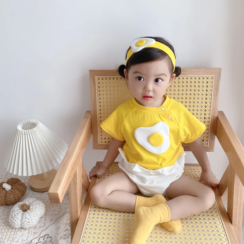 2022 Summer Latest Baby Boy Clothes Cute Cartoon Three-dimensional Egg Yolk Toddler Girl Jumpsuit Cool Cotton Bodysuit One Piece 
2022 Summer Latest Baby Boy Clothes Cute Cartoon Three-dimensional Egg Yolk Toddler Girl Jumpsuit Cool Cotton Bodysuit One Piece
