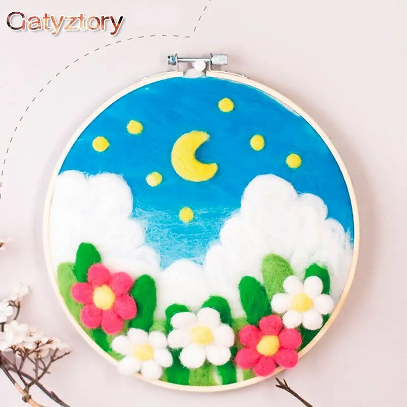 GATYZTORY DIY Wool Felting Painting Kit with Embroidery Frame Needle Handmade Wool Painting Picture Handicraft For Home Decors C
GATYZTORY DIY Wool Felting Painting Kit with Embroidery Frame Needle Handmade Wool Painting Picture Handicraft For Home Decors C