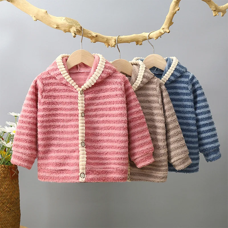 Children's Hooded Coat Spring Autumn Winter Flannel Fleece Cashmere Fashion Striped Warm Cardigan Hoodies Kids Clothes Girl Boy
Children's Hooded Coat Spring Autumn Winter Flannel Fleece Cashmere Fashion Striped Warm Cardigan Hoodies Kids Clothes Girl Boy