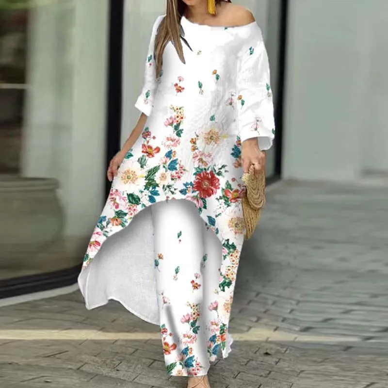 Fashion Cotton Linen Loose Suit Elegant O-neck Irregular Long Blouse & Long Pants Set Women Casual Long Sleeve Solid 2Pc Outfits
Fashion Cotton Linen Loose Suit Elegant O-neck Irregular Long Blouse & Long Pants Set Women Casual Long Sleeve Solid 2Pc Outfits