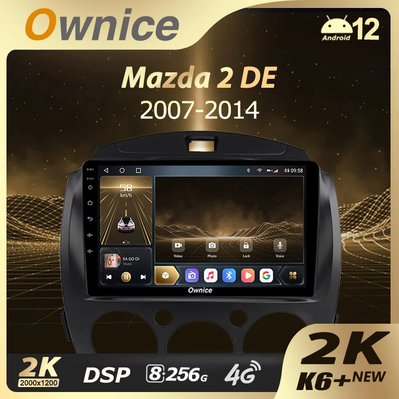 Ownice K6+ 2K для Mazda 2 DE 2007-2014 Автомобильный радиоприемник Навигация Видео Стерео
