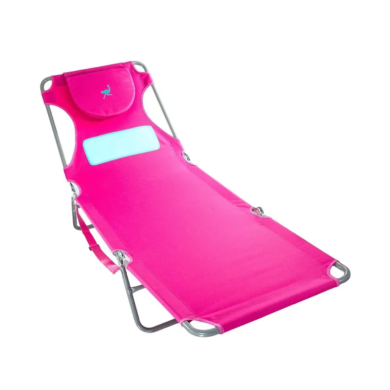 

Дамский комфортный шезлонг Ostrich, розовый пляжный шезлонг, полиэстер, стальная уличная мебель, кресло с откидывающейся спинкой