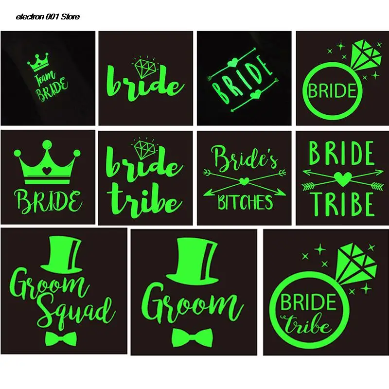6Pcs Noctilucent Bride To Be Temporary Tattoo Wedding Party Decor Transfer Tattoo Letter Stickers
6Pcs Noctilucent Bride To Be Temporary Tattoo Wedding Party Decor Transfer Tattoo Letter Stickers