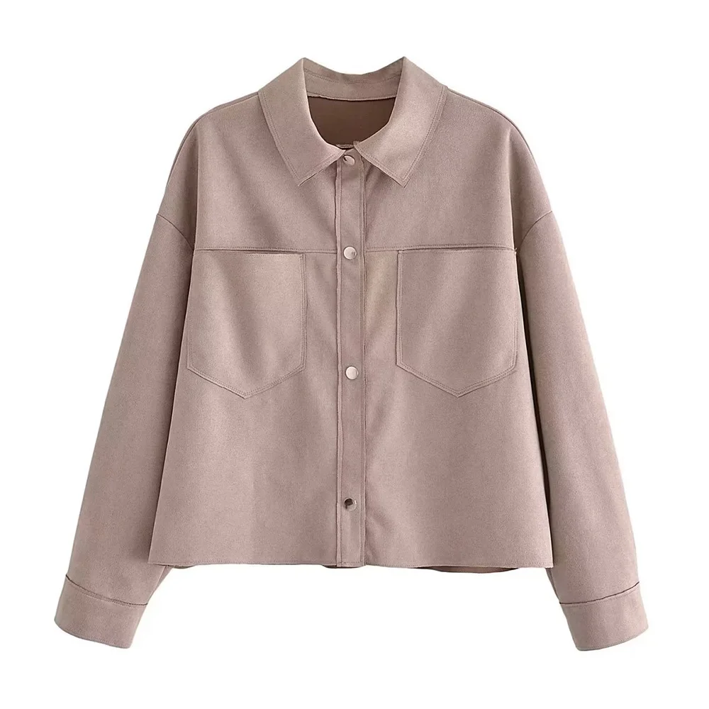 PB&ZA Women's Suede Jacket Coat Fall long-sleeved Overshirt single-breasted pocket streetwear Preppy Pink casual Coats 4968221
PB&ZA Women's Suede Jacket Coat Fall long-sleeved Overshirt single-breasted pocket streetwear Preppy Pink casual Coats 4968221