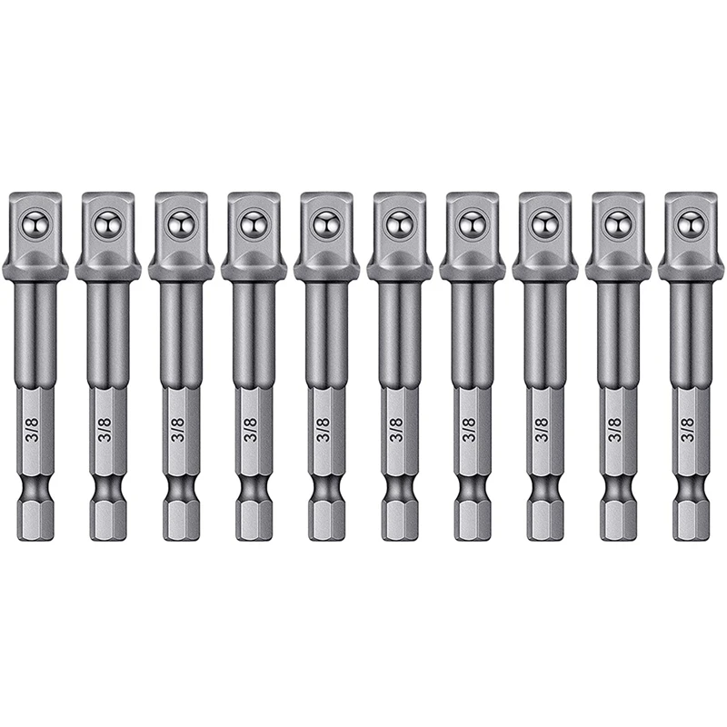 10Pieces 3/8Inch Impact Adapter Square Socket Bit Adapter 10Mm Hex Impact Socket For Drills,Extension Socket Driver Bits
10Pieces 3/8Inch Impact Adapter Square Socket Bit Adapter 10Mm Hex Impact Socket For Drills,Extension Socket Driver Bits