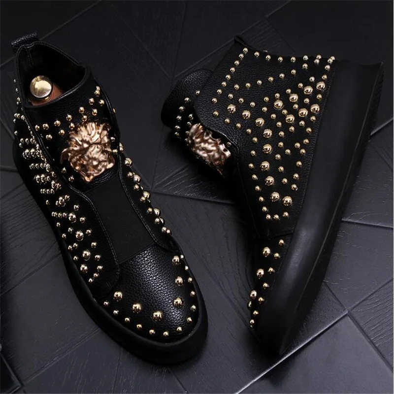 celebrity Autumn web male shoes rivet punk designer sneakers hip hop high tops casual men flat ankle boots zapatillas hombre
celebrity Autumn web male shoes rivet punk designer sneakers hip hop high tops casual men flat ankle boots zapatillas hombre
